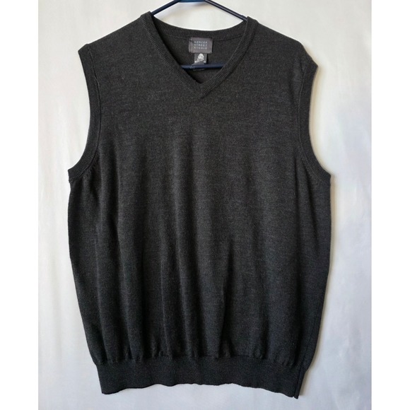 Mercer Street Studio Other - Mercer Street Studio Mens Merino Wool V-Neck Sweater Vest Charcoal Gray Medium